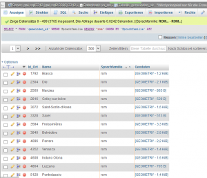 datenbank screen